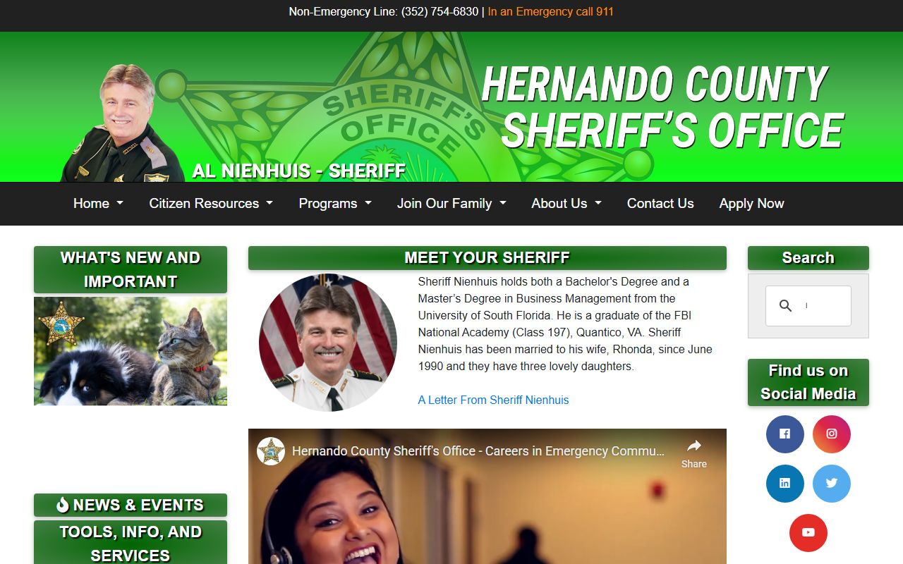 Hernando County Sheriff's Office website