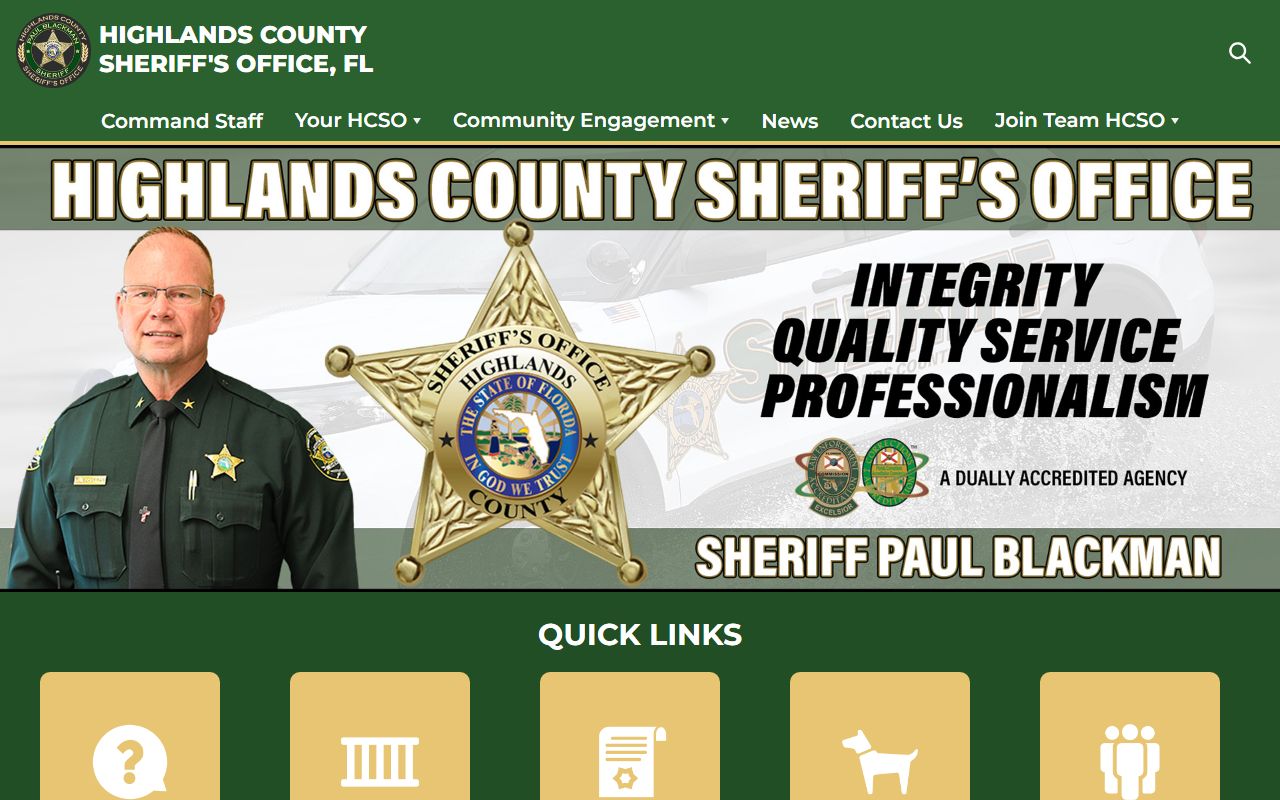 Highlands County Sheriff's Office website