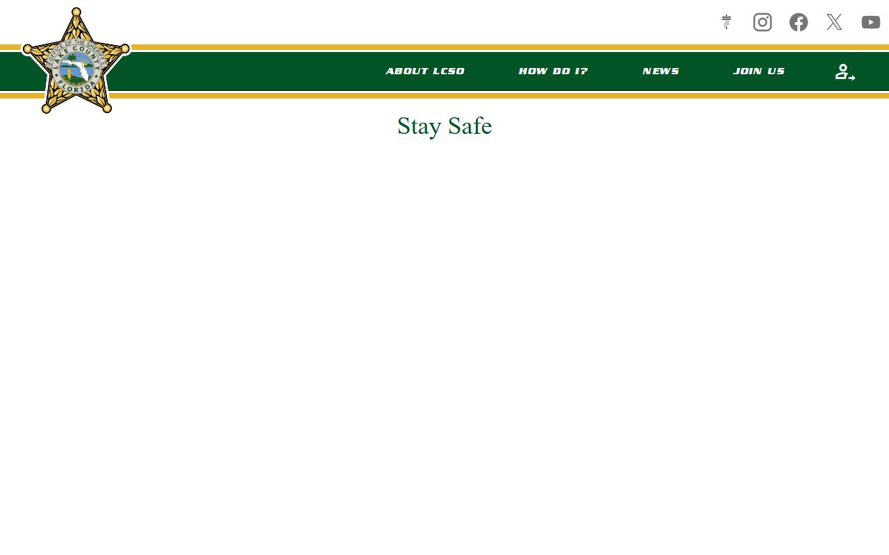 Lake County Sheriff public safety resources page