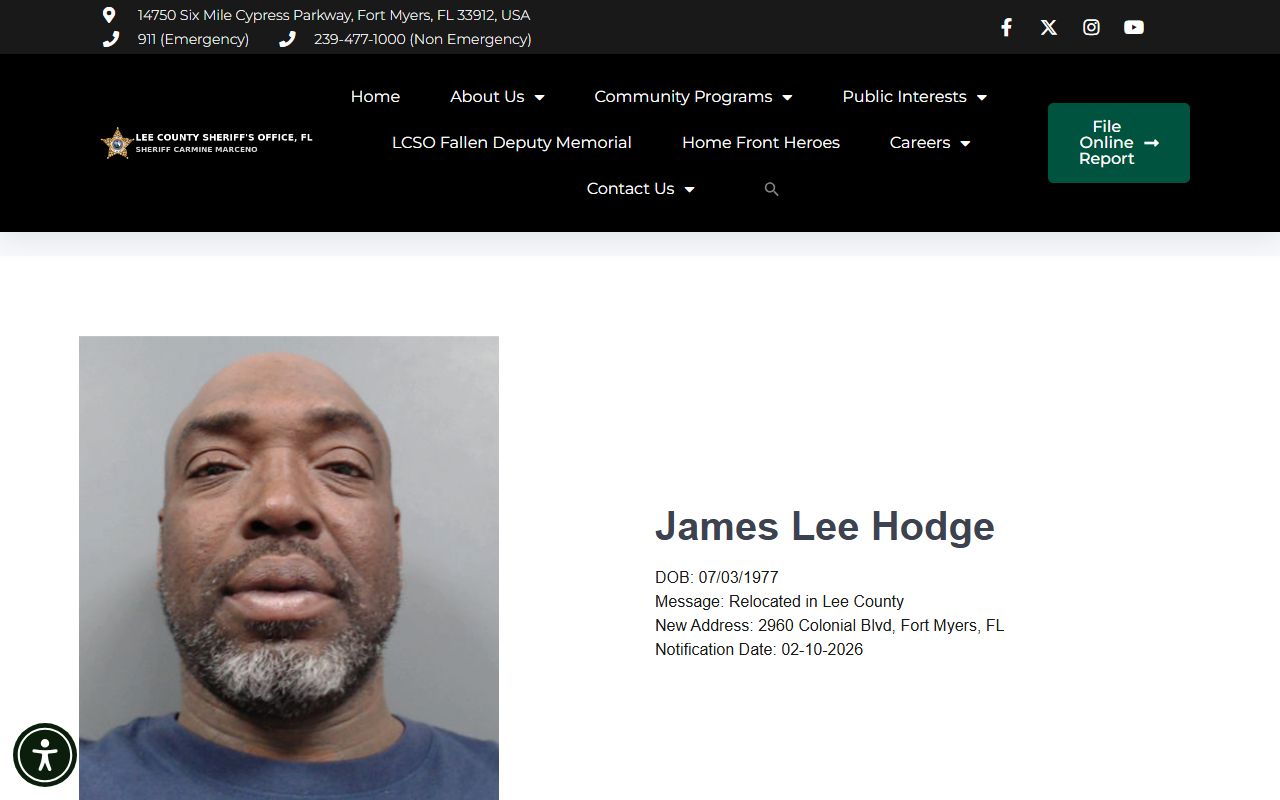 lee county sex offender relocation notifications