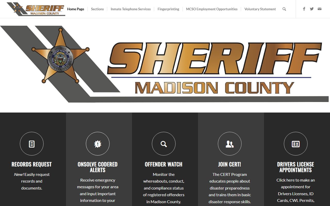 Madison County Sheriff's Office homepage