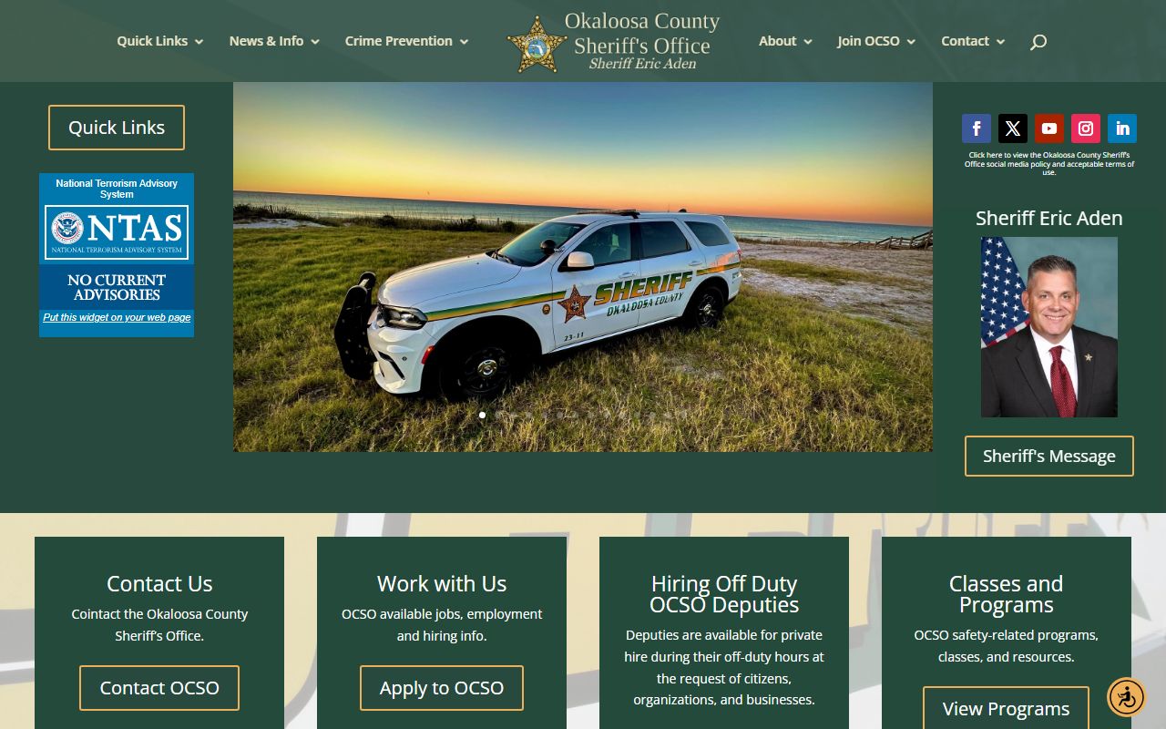 Okaloosa County Sheriff's Office homepage