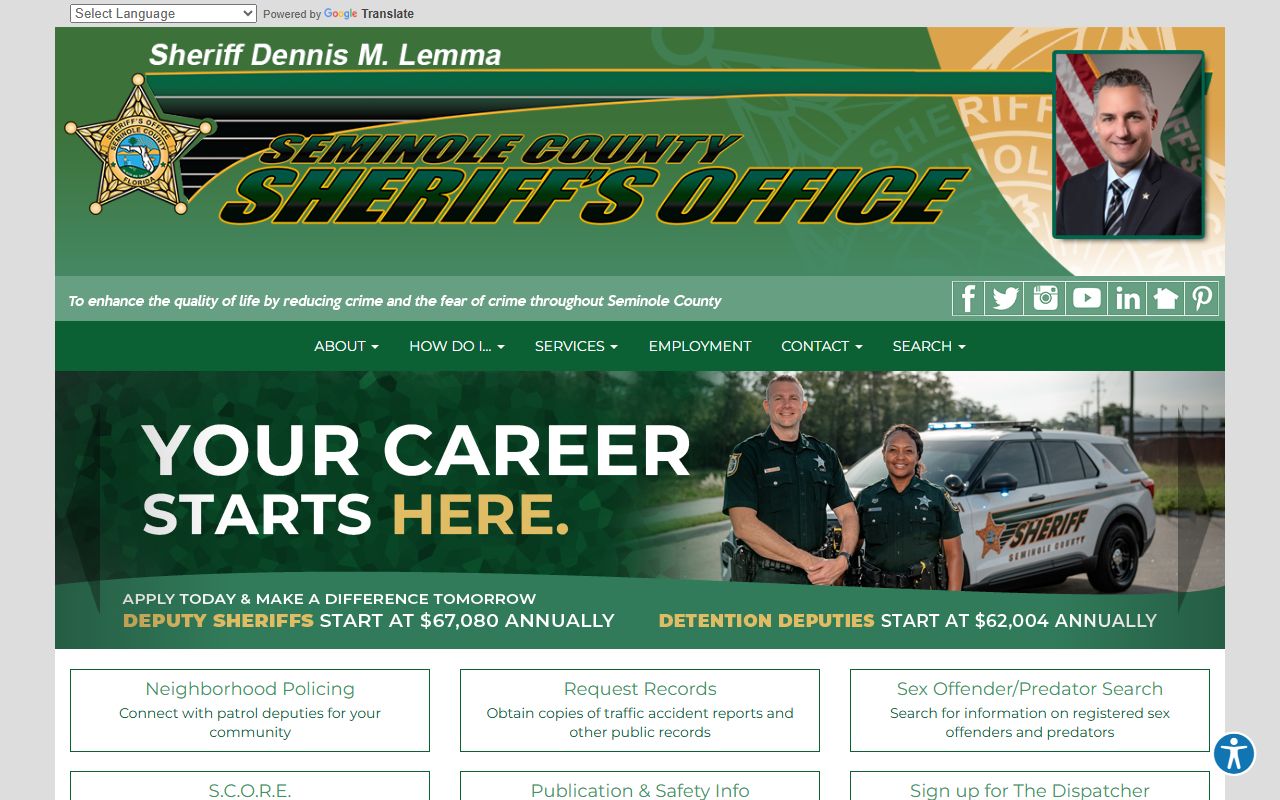 Seminole County Sheriff's Office website