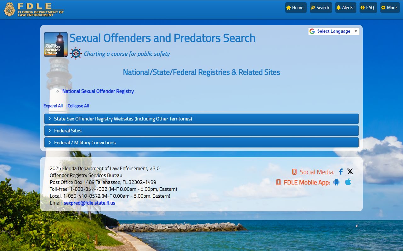 FDLE Florida sex offender resource links page